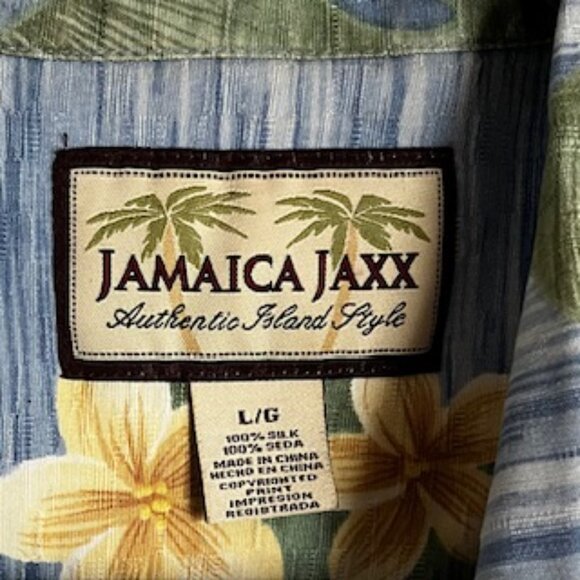 🧡3/15 Jamaica Jaxx Silk Hawaiian Shirt Men's L/G - Picture 3 of 11